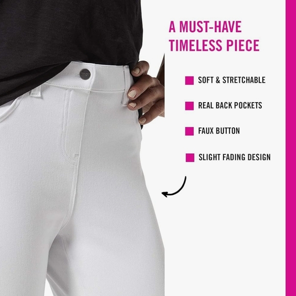 NWT Ultra Soft High Waist Denim Legging (White) - HUE - Picture 3 of 12